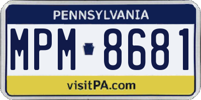 PA license plate MPM8681