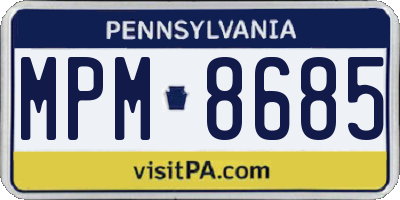 PA license plate MPM8685