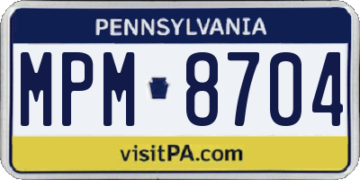 PA license plate MPM8704