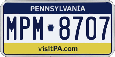 PA license plate MPM8707