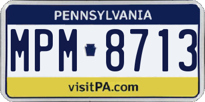 PA license plate MPM8713