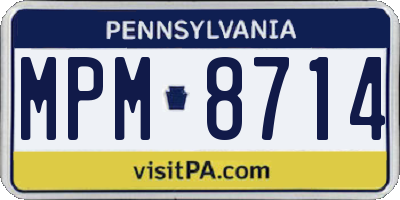 PA license plate MPM8714