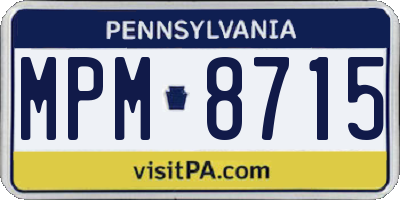 PA license plate MPM8715