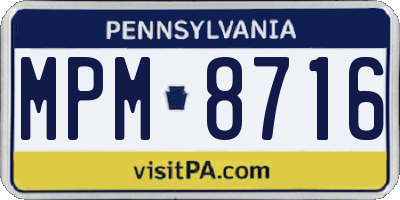 PA license plate MPM8716