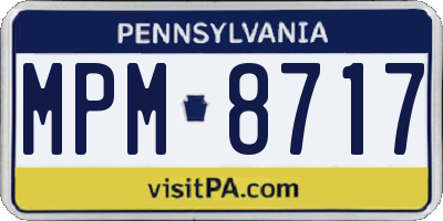PA license plate MPM8717