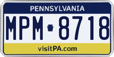PA license plate MPM8718