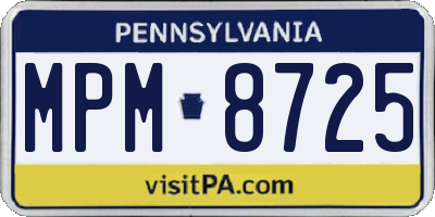 PA license plate MPM8725