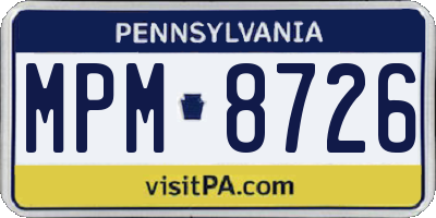 PA license plate MPM8726