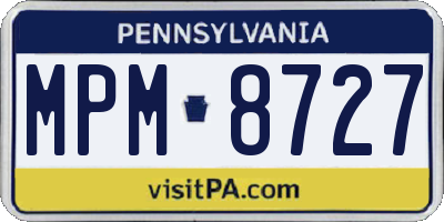 PA license plate MPM8727