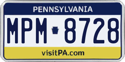 PA license plate MPM8728