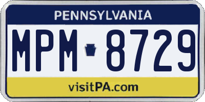 PA license plate MPM8729