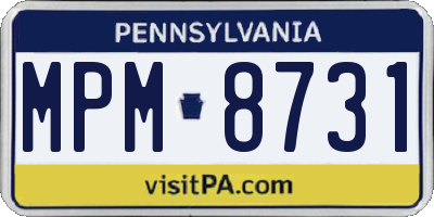 PA license plate MPM8731