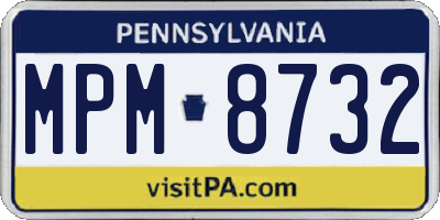 PA license plate MPM8732