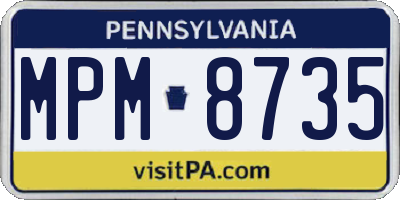PA license plate MPM8735