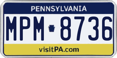 PA license plate MPM8736
