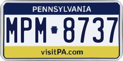 PA license plate MPM8737