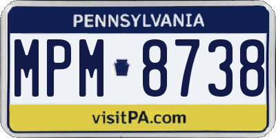 PA license plate MPM8738
