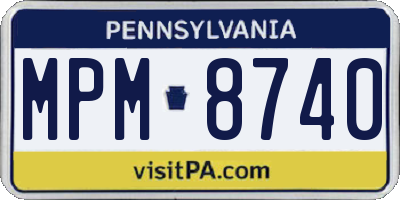 PA license plate MPM8740