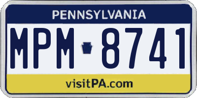 PA license plate MPM8741