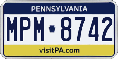 PA license plate MPM8742