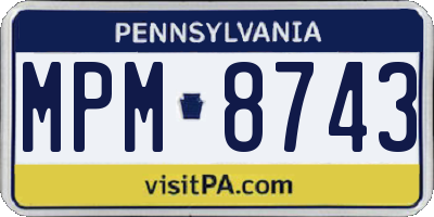PA license plate MPM8743