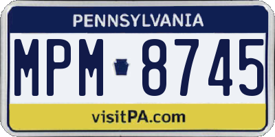 PA license plate MPM8745