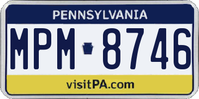 PA license plate MPM8746