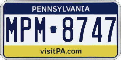 PA license plate MPM8747
