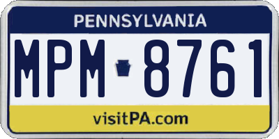 PA license plate MPM8761
