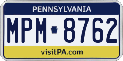 PA license plate MPM8762