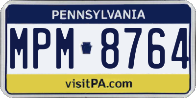 PA license plate MPM8764