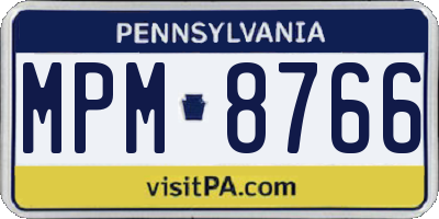 PA license plate MPM8766