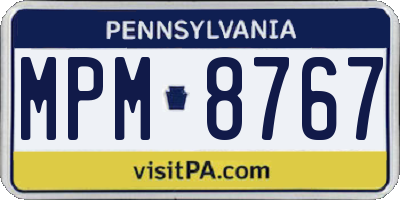 PA license plate MPM8767