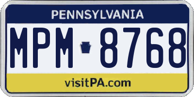 PA license plate MPM8768