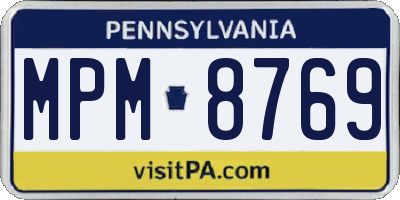 PA license plate MPM8769