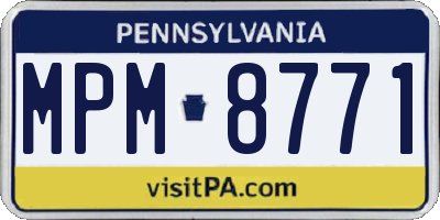 PA license plate MPM8771