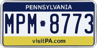 PA license plate MPM8773
