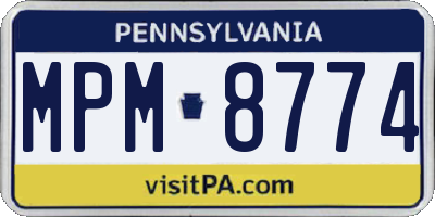 PA license plate MPM8774