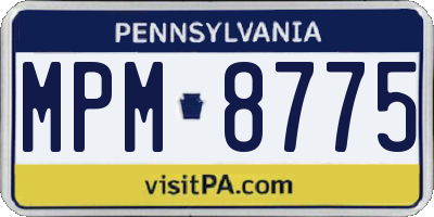 PA license plate MPM8775