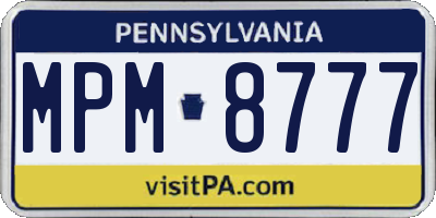 PA license plate MPM8777