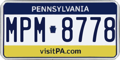 PA license plate MPM8778