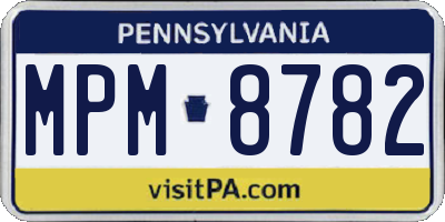 PA license plate MPM8782