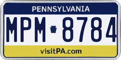PA license plate MPM8784