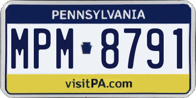 PA license plate MPM8791