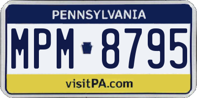 PA license plate MPM8795