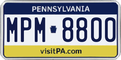 PA license plate MPM8800