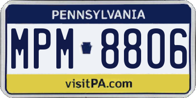 PA license plate MPM8806