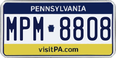 PA license plate MPM8808