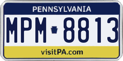 PA license plate MPM8813