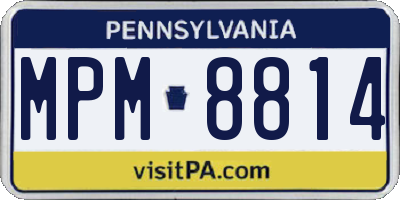 PA license plate MPM8814